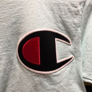 mint color champion shirt
